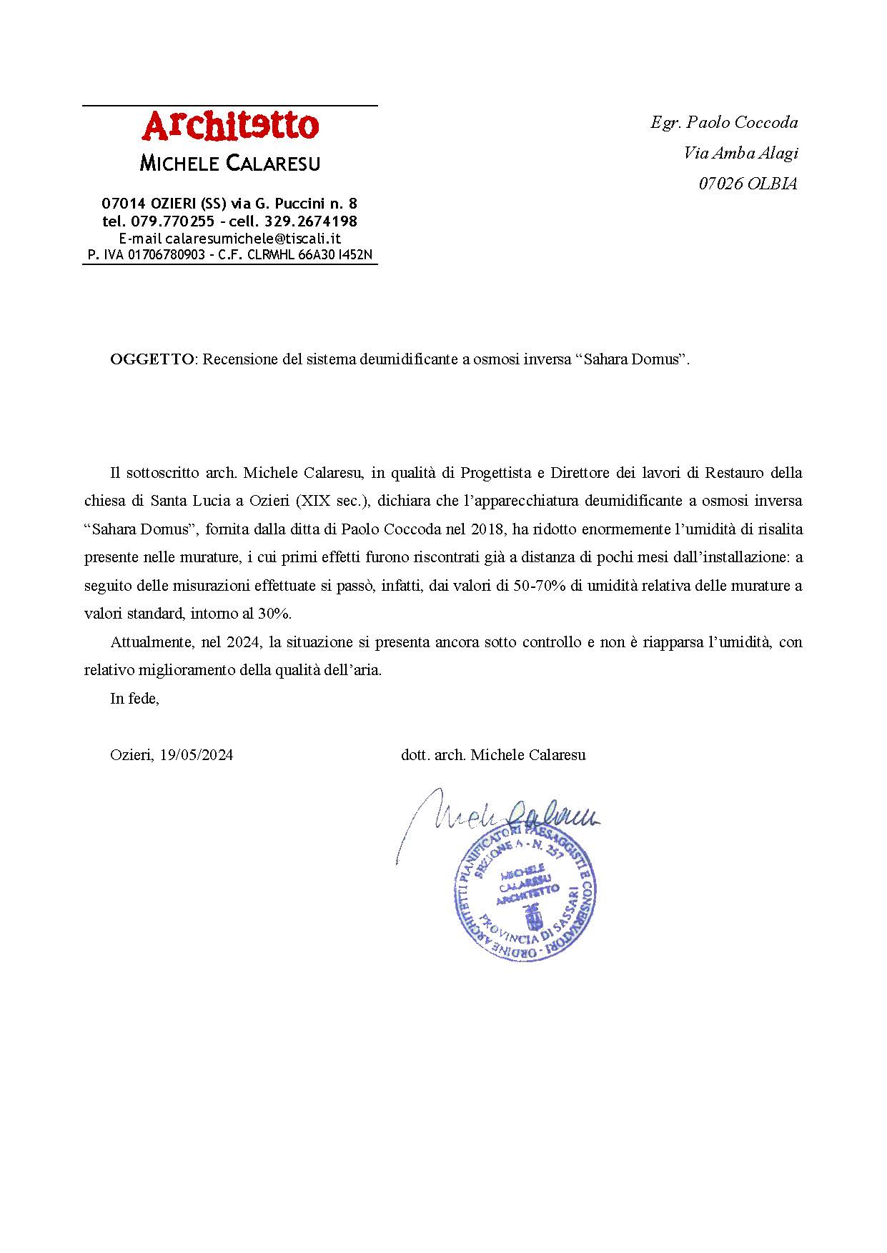 Recensione_chiesa S. Lucia Ozieri
